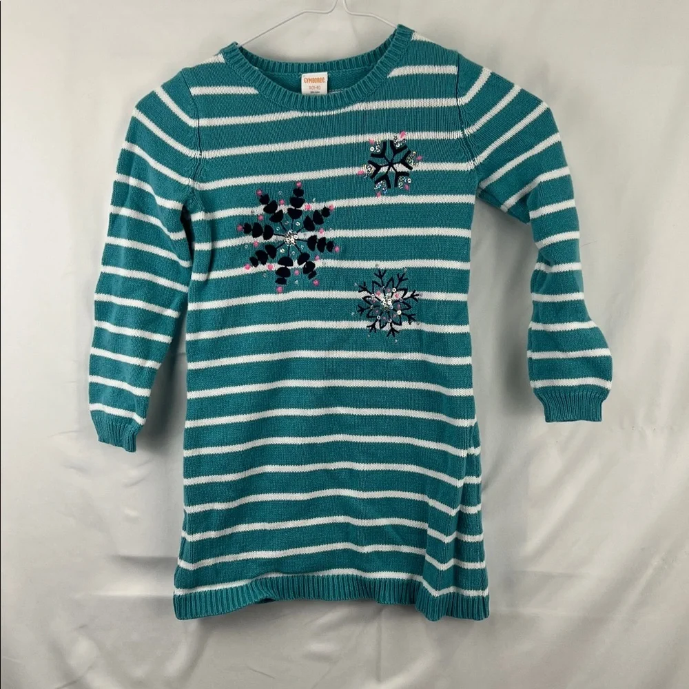 Girl’s Dresses - 2 Pack -Teal and White Sweater Dress - Blue Dress -Size 5